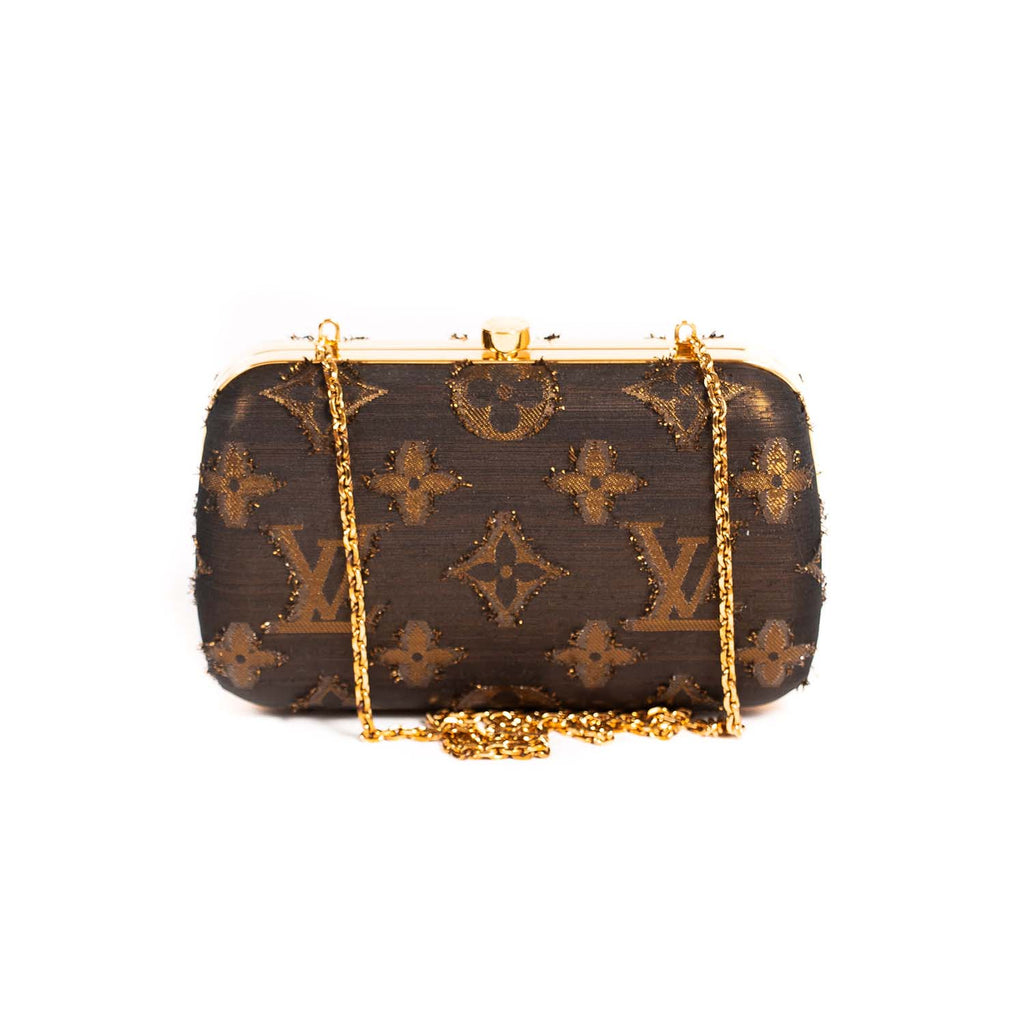 Louis Vuitton Embroidery Satin Clutch