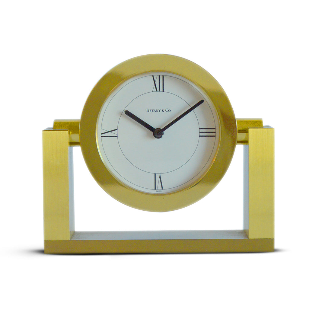 Tiffany & Co. Brass Desk Clock