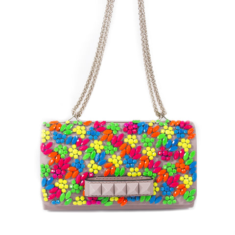 Stella McCartney Specked Metallic Fold Over Shoulder Bag