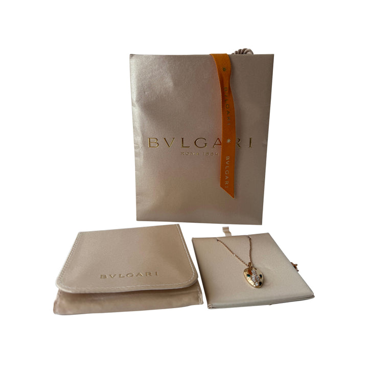 Bvlgari Serpenti Malachite & Pavé Diamond Necklace