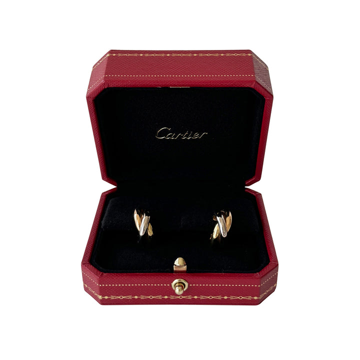 Cartier White Yellow Rose Gold Trinity Earrings