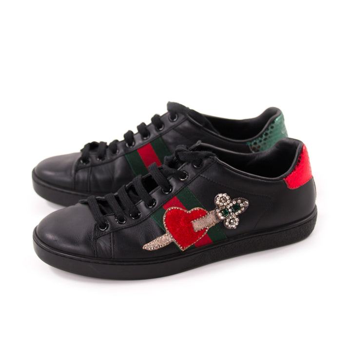 Gucci Ace Leather Embroidered Sneaker Shoes Gucci - Shop authentic new pre-owned designer brands online at Re-Vogue