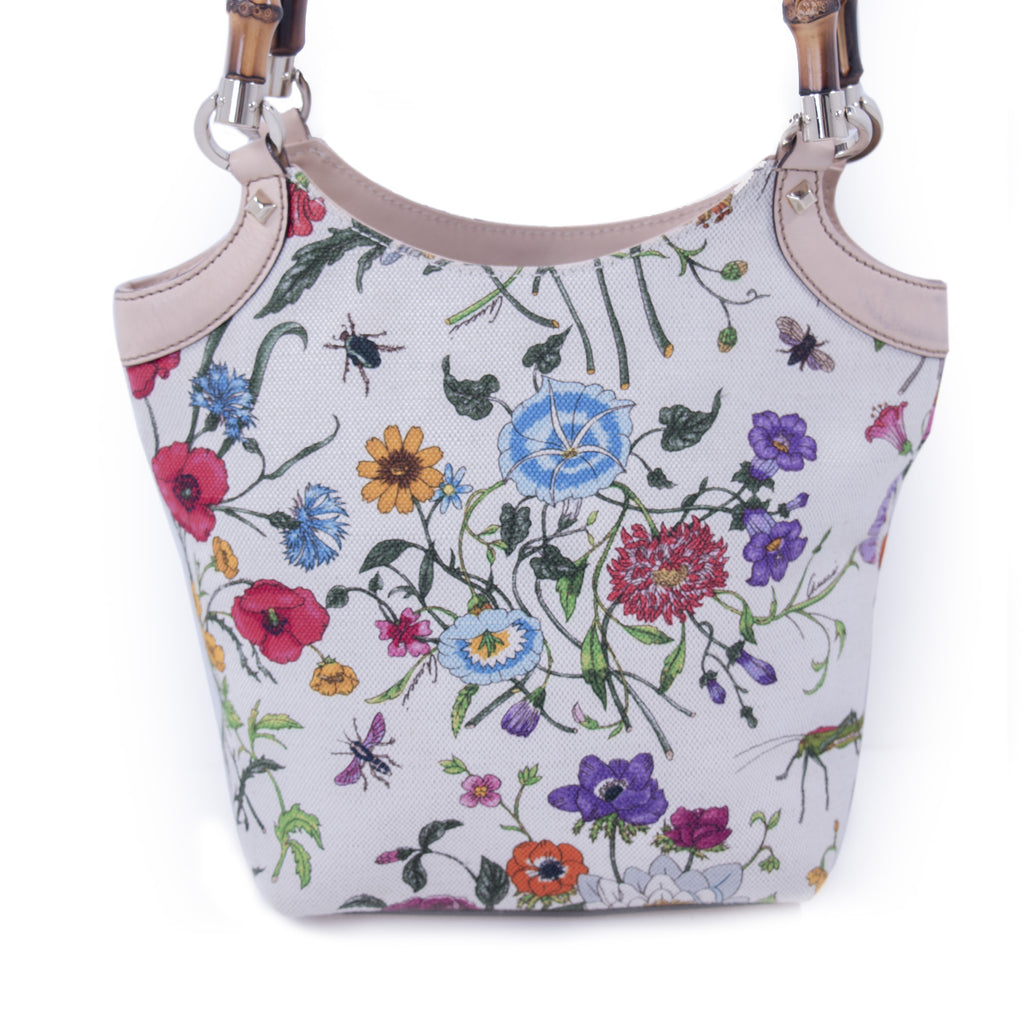 Gucci Floral Bamboo Bucket Bag Bags Gucci - Shop authentic new pre-owned designer brands online at Re-Vogue