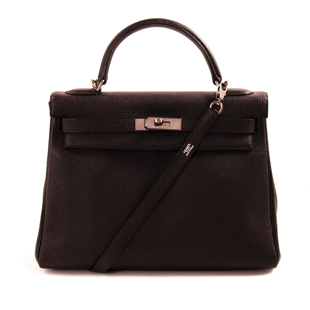 Hermès Kelly 32 Retourne Noir Togo Bags Hermès - Shop authentic new pre-owned designer brands online at Re-Vogue