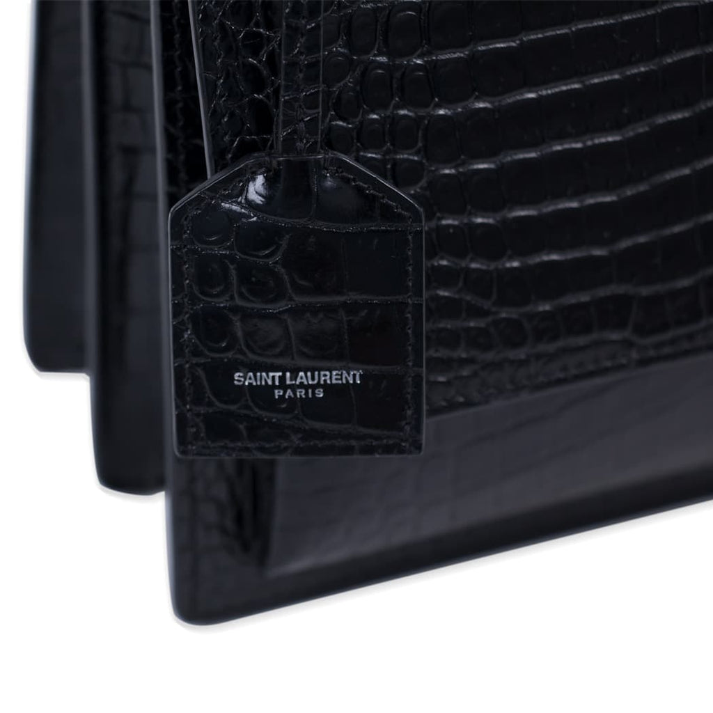 Saint Laurent Sunset Medium Crocodile Embossed Leather Bags Yves Saint Laurent - Shop authentic new pre-owned designer brands online at Re-Vogue