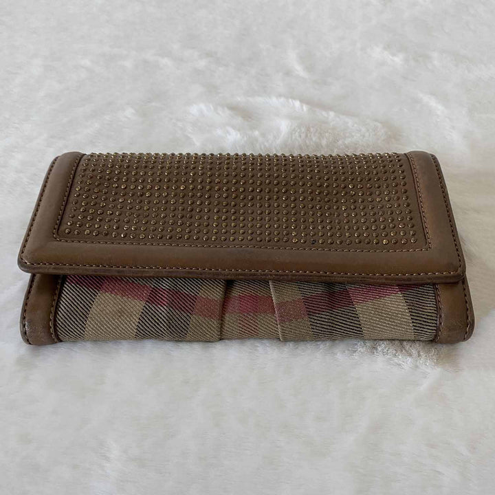 Burberry House Check Studded Wallet
