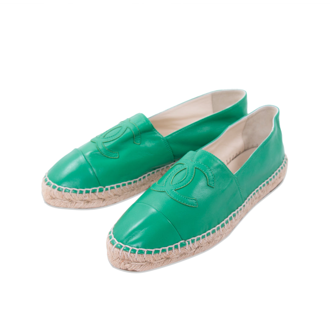 Chanel Lambskin Leather CC Espadrilles Shoes Chanel - Shop authentic new pre-owned designer brands online at Re-Vogue