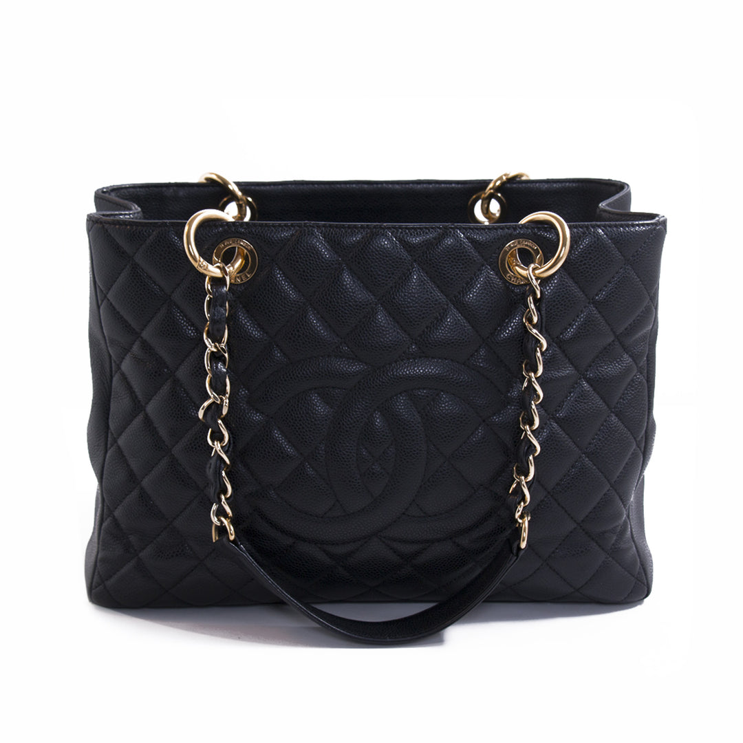 Chanel Black Caviar Leather Grand Shopping Tote Bags Chanel - Shop authentic new pre-owned designer brands online at Re-Vogue