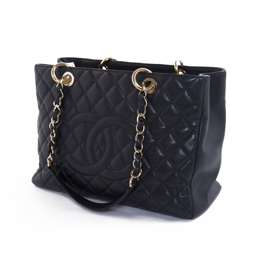 Chanel Black Caviar Leather Grand Shopping Tote Bags Chanel - Shop authentic new pre-owned designer brands online at Re-Vogue