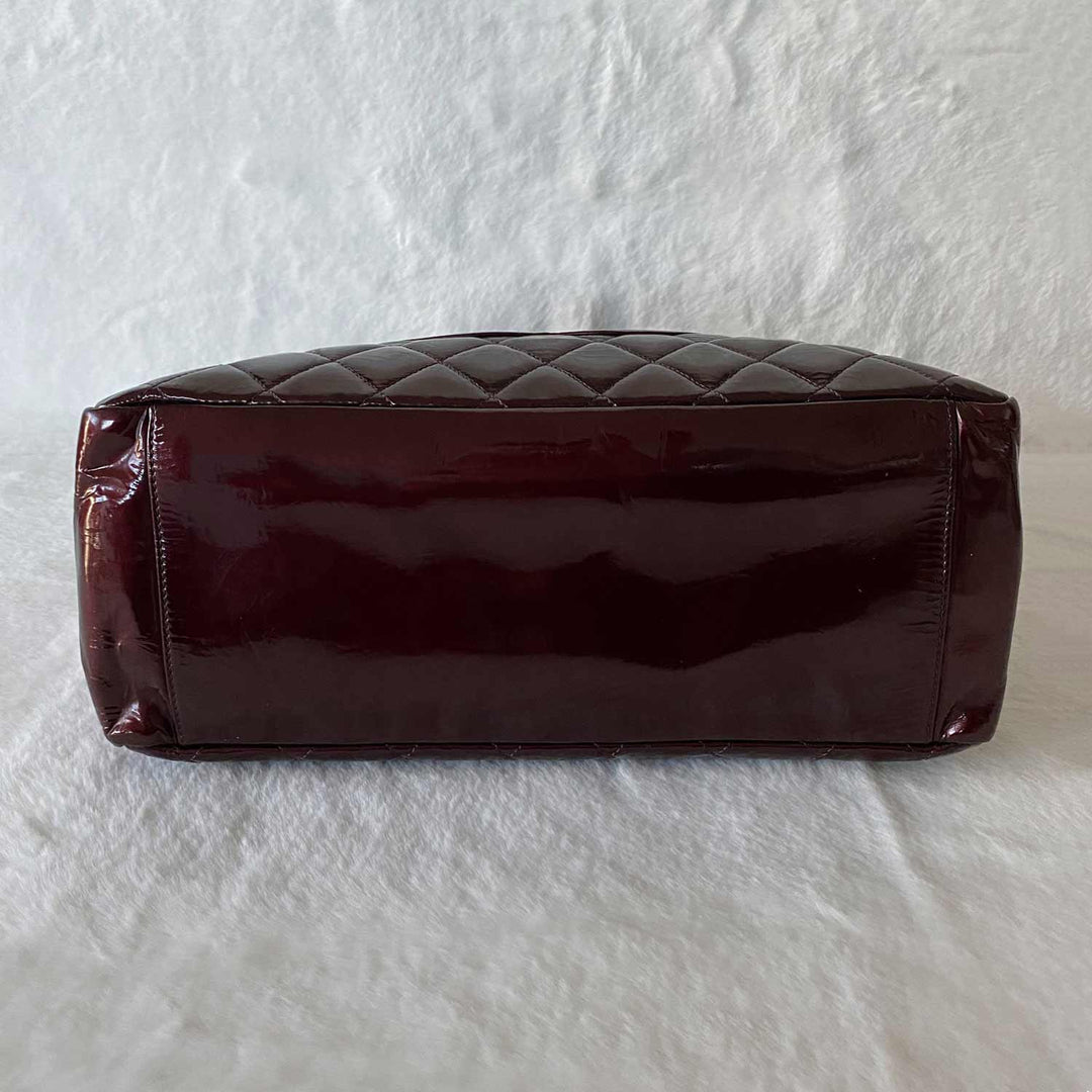 Chanel Patent Leather Grand Shopping Tote