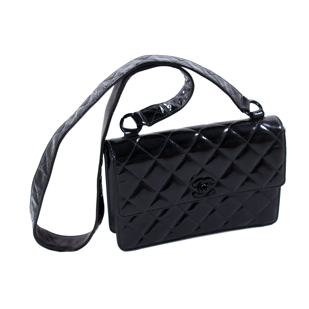 Chanel Vintage Quilted Patent Leather Flap Bag Bags Chanel - Shop authentic new pre-owned designer brands online at Re-Vogue