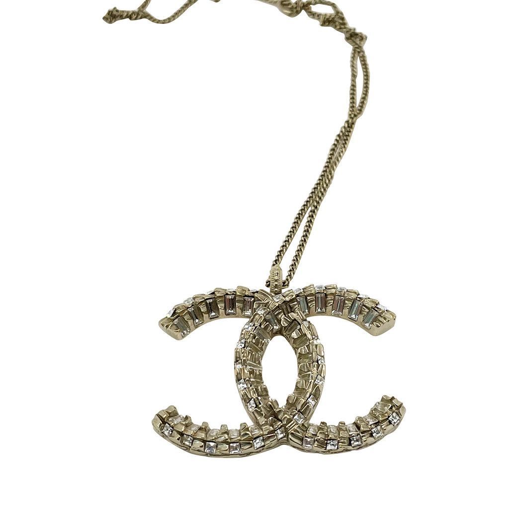 Chanel Crystal CC Logo Necklace