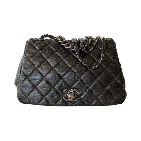Chanel Black Caviar Leather Grand Shopping Tote