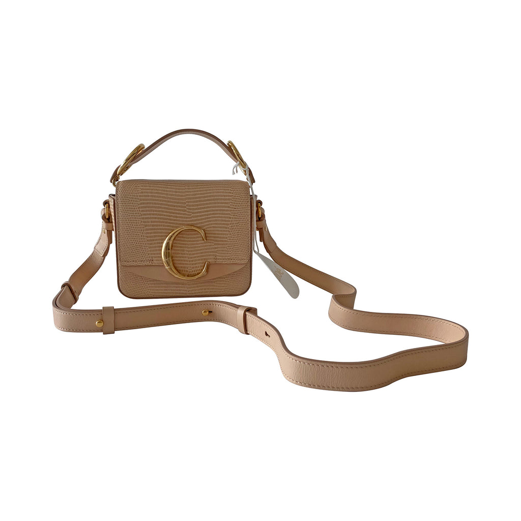Chloé Embossed Leather Mini C Bag