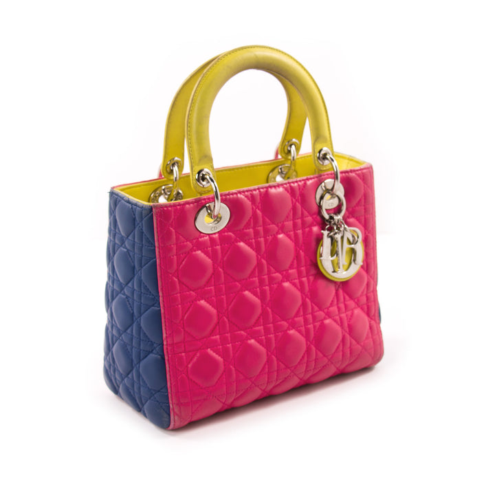 Christian Dior Tricolor Medium Lady Dior Bags Dior - Shop authentic new pre-owned designer brands online at Re-Vogue