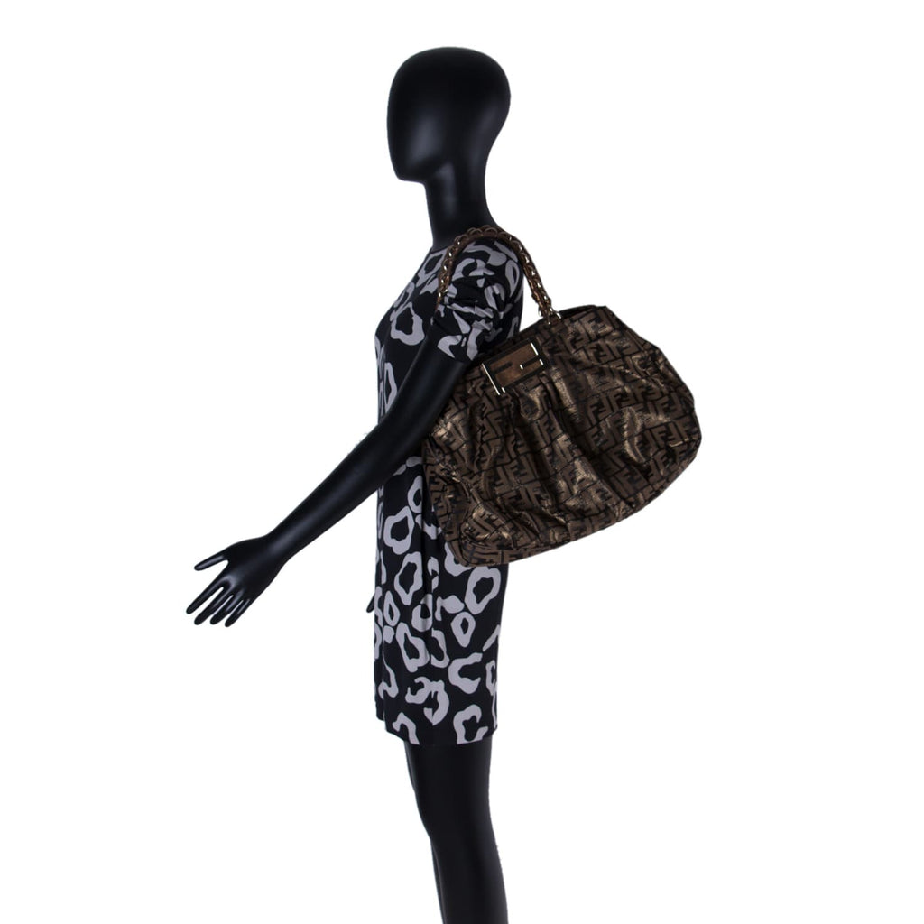 Fendi Mia Large Zucca Metallic Canvas Bag Bags Fendi - Shop authentic new pre-owned designer brands online at Re-Vogue