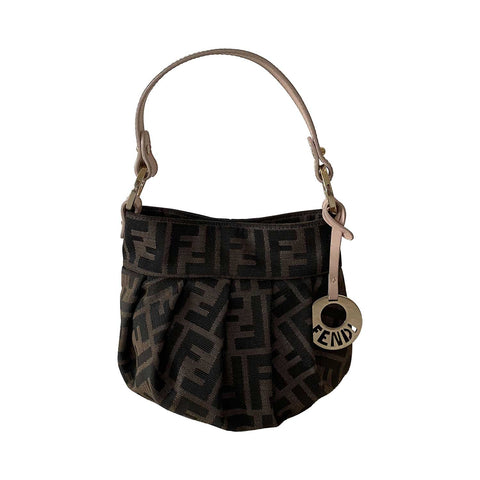 Fendi Kan I F Embroidered Leather Bag