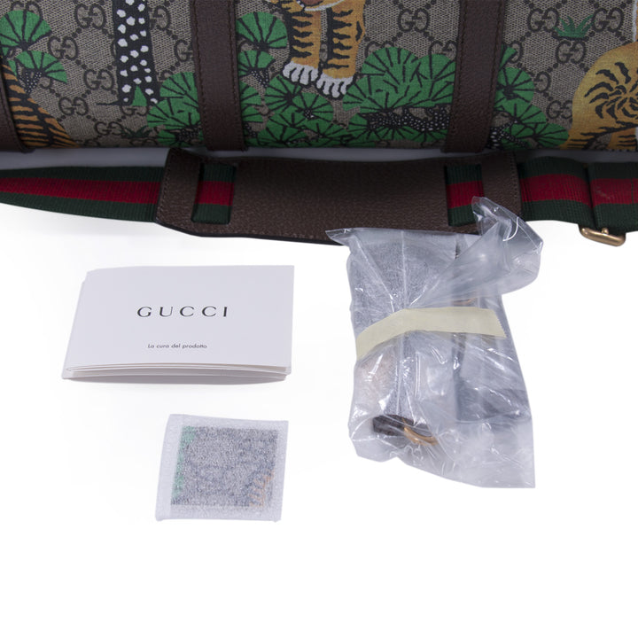 Gucci Bengal GG Supreme Weekender Duffle Bag Bags Gucci - Shop authentic new pre-owned designer brands online at Re-Vogue