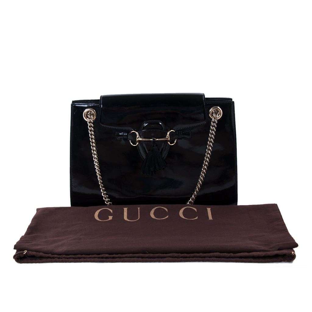 Gucci Emily Large Patent Leather Shoulder Bag Bags Gucci - Shop authentic new pre-owned designer brands online at Re-Vogue