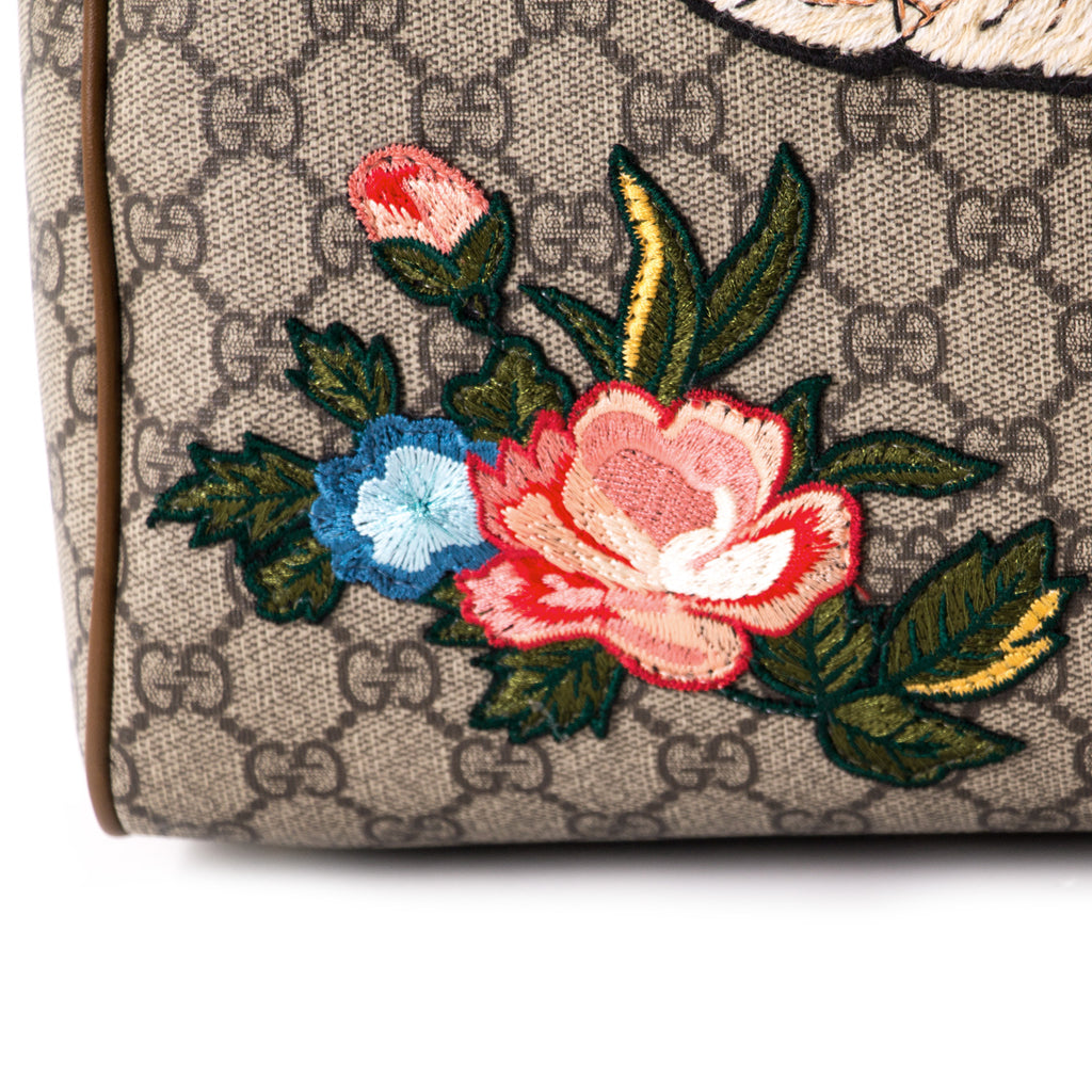 Gucci GG Supreme Embroidered Boston Bag Bags Gucci - Shop authentic new pre-owned designer brands online at Re-Vogue