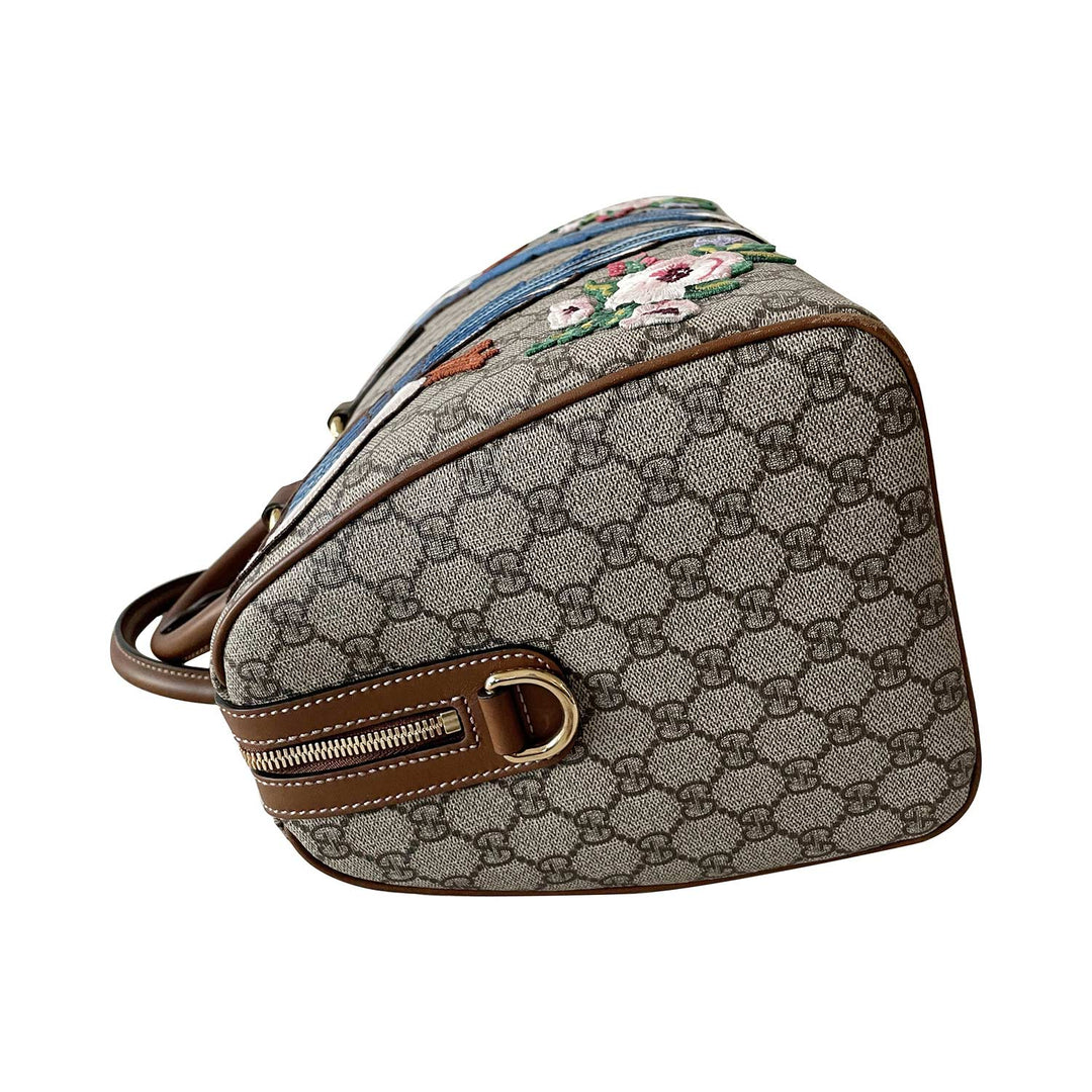 Gucci GG Supreme Embroidered Boston Bag