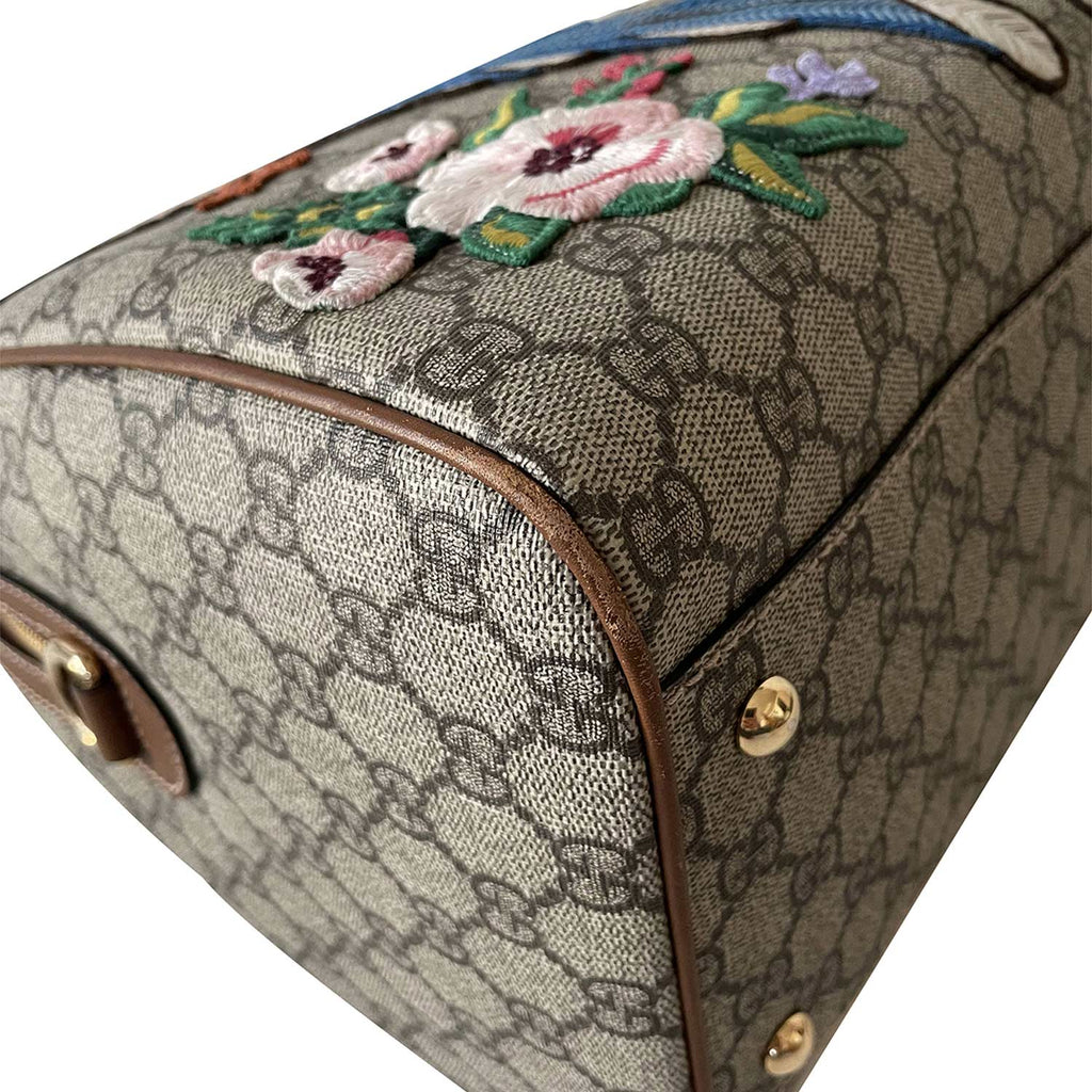 Gucci GG Supreme Embroidered Boston Bag