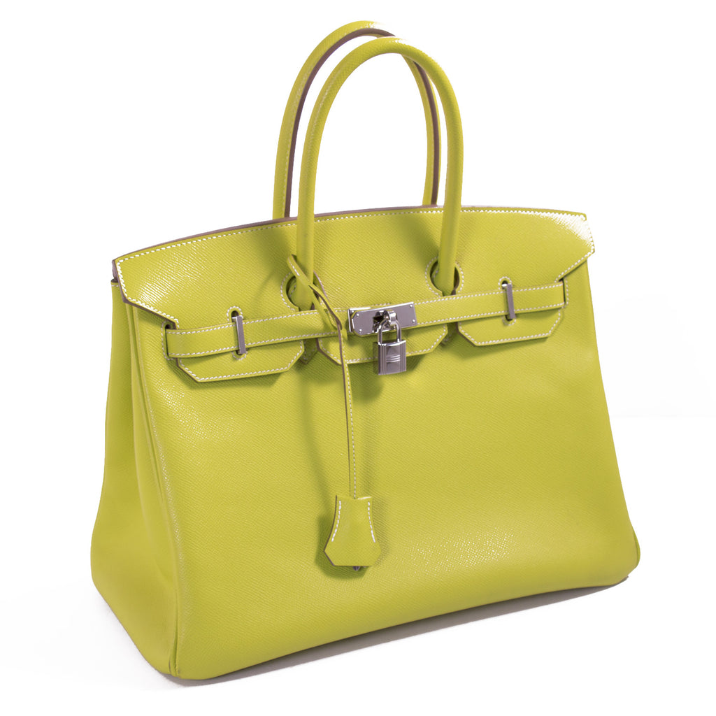 Hermès Candy Birkin 35 Epsom Lime Gris Perle Bags Hermès - Shop authentic new pre-owned designer brands online at Re-Vogue