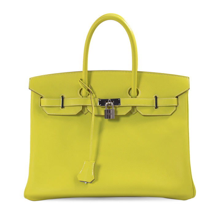 Hermès Candy Birkin 35 Epsom Lime Gris Perle Bags Hermès - Shop authentic new pre-owned designer brands online at Re-Vogue