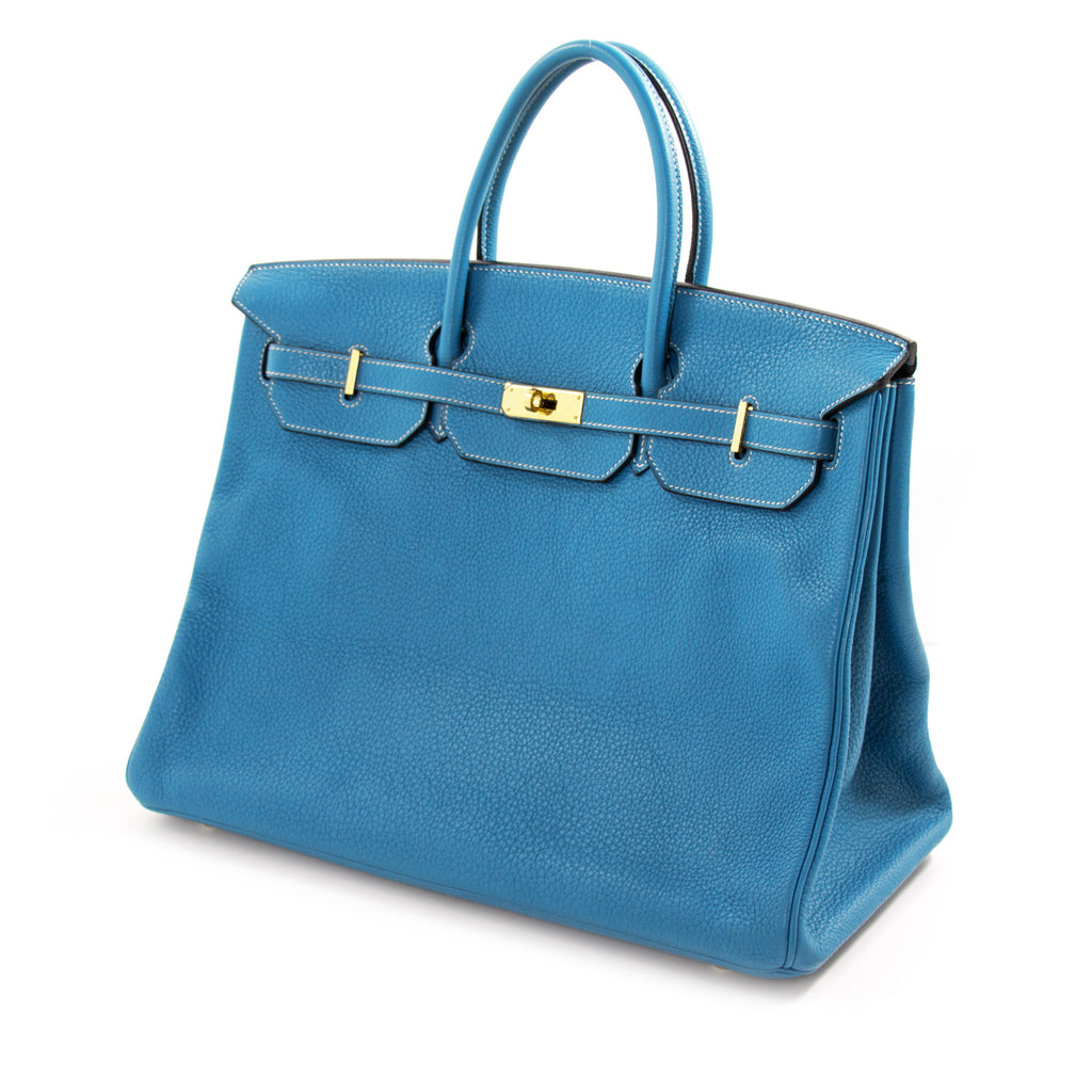 Hermès Birkin 40 Bleu Jean Clemence Bags Hermès - Shop authentic new pre-owned designer brands online at Re-Vogue