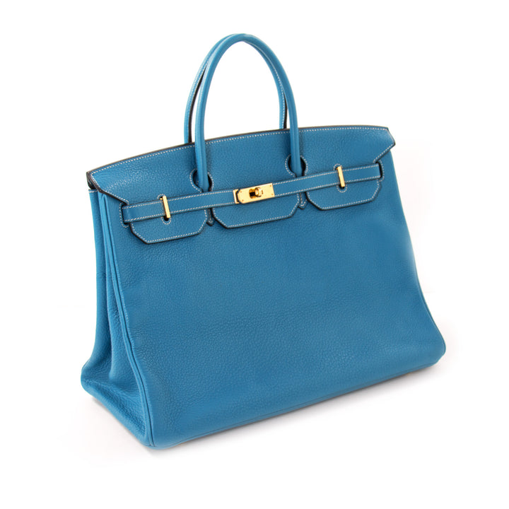 Hermès Birkin 40 Bleu Jean Clemence Bags Hermès - Shop authentic new pre-owned designer brands online at Re-Vogue