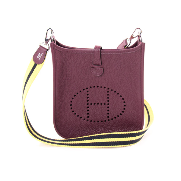 Hermes Mini Evelyne III TPM Anemone Maurice Leather Crossbody Bag