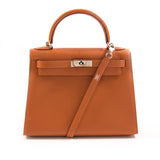 Hermès Kelly 28 Sellier Orange Chevre Mysore Bags Hermès - Shop authentic new pre-owned designer brands online at Re-Vogue