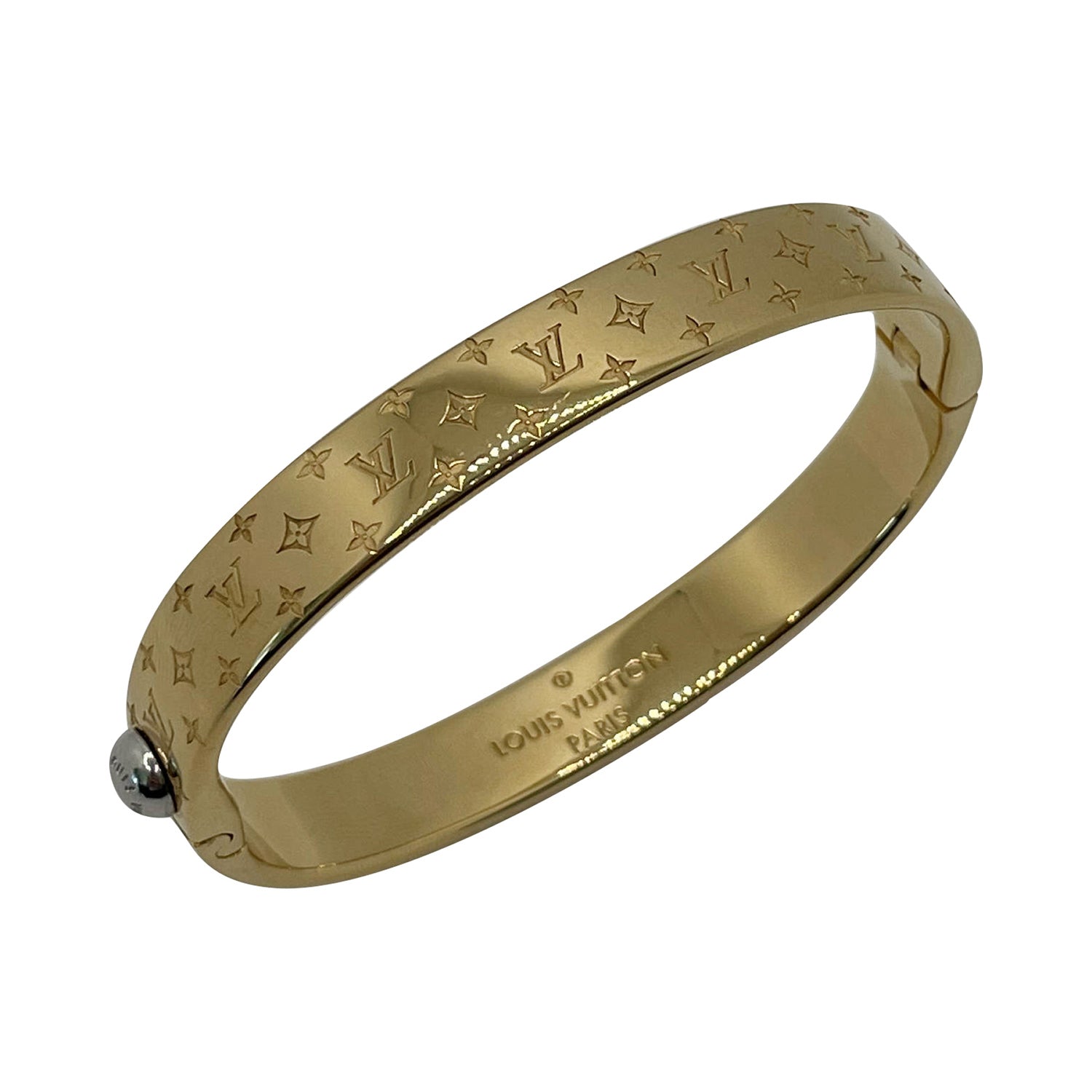 Louis Vuitton Gold Tone Nanogram Cuff Bracelet at 1stDibs  gold louis vuitton  bracelet, nanogram louis vuitton bracelet, louis vuitton gold cuff bracelet