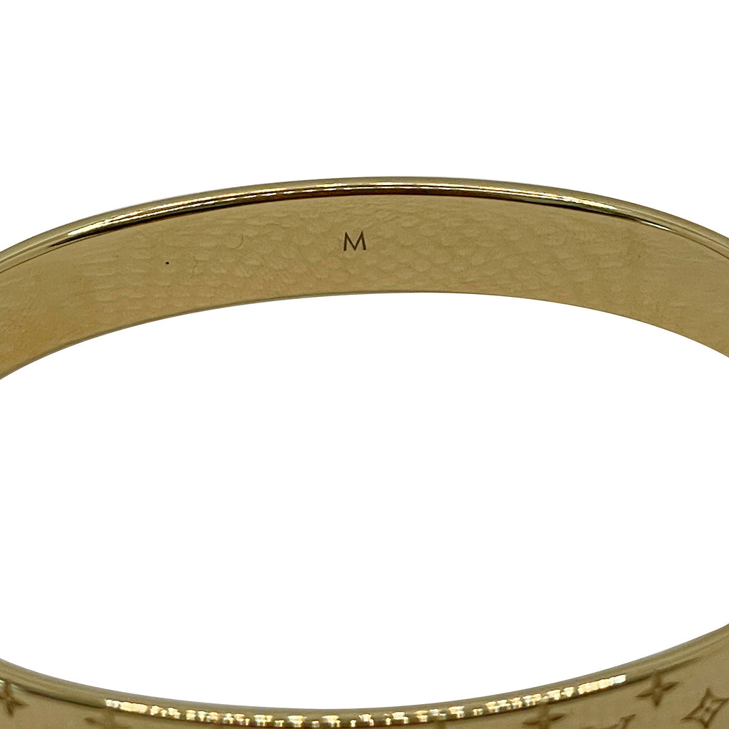 Louis Vuitton Pillow Nanogram Gold-toned Bangle Bracelet M00779 Used Japan
