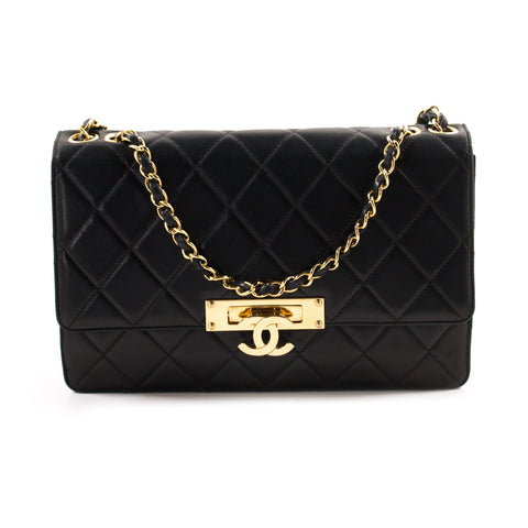 Chanel Classic Caviar Clutch With Chain