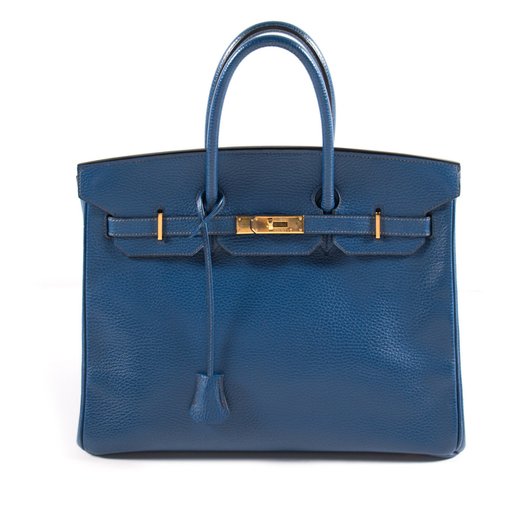 Hermes Birkin 35 Vache Ardennes Bleu Sapphire Bags Hermès - Shop authentic new pre-owned designer brands online at Re-Vogue