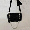 Miu Miu Crystal Pearls Velvet Shoulder Bag