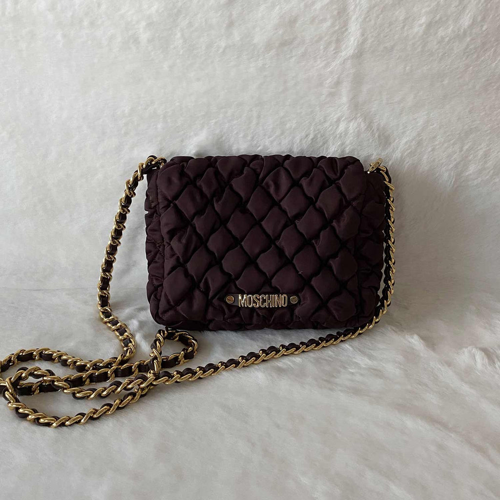 Moschino Quilted Satin Crossbody