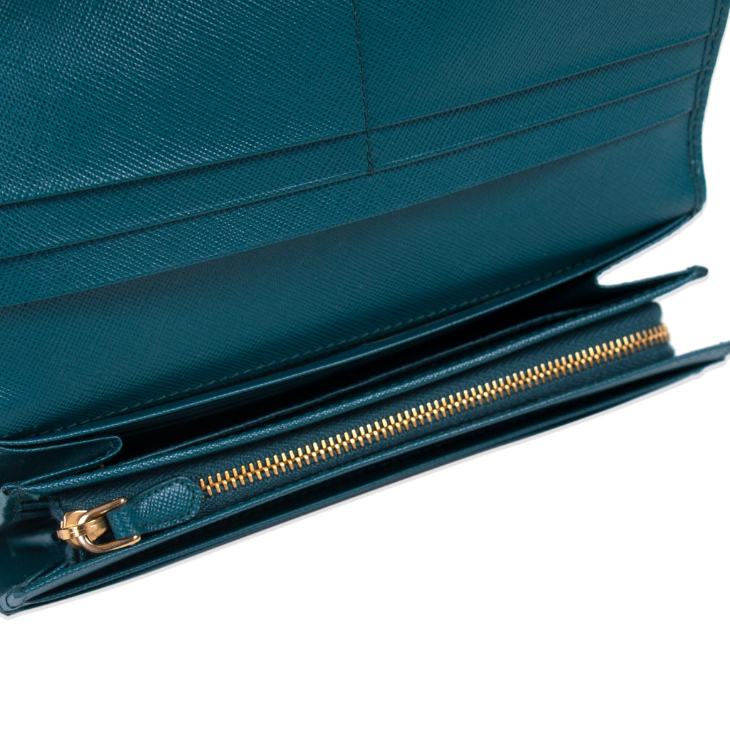 Prada Saffiano Continental Flap Wallet Accessories Prada - Shop authentic new pre-owned designer brands online at Re-Vogue