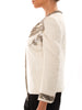 Balmain White Cotton Jacket With Metal Chain - revogue